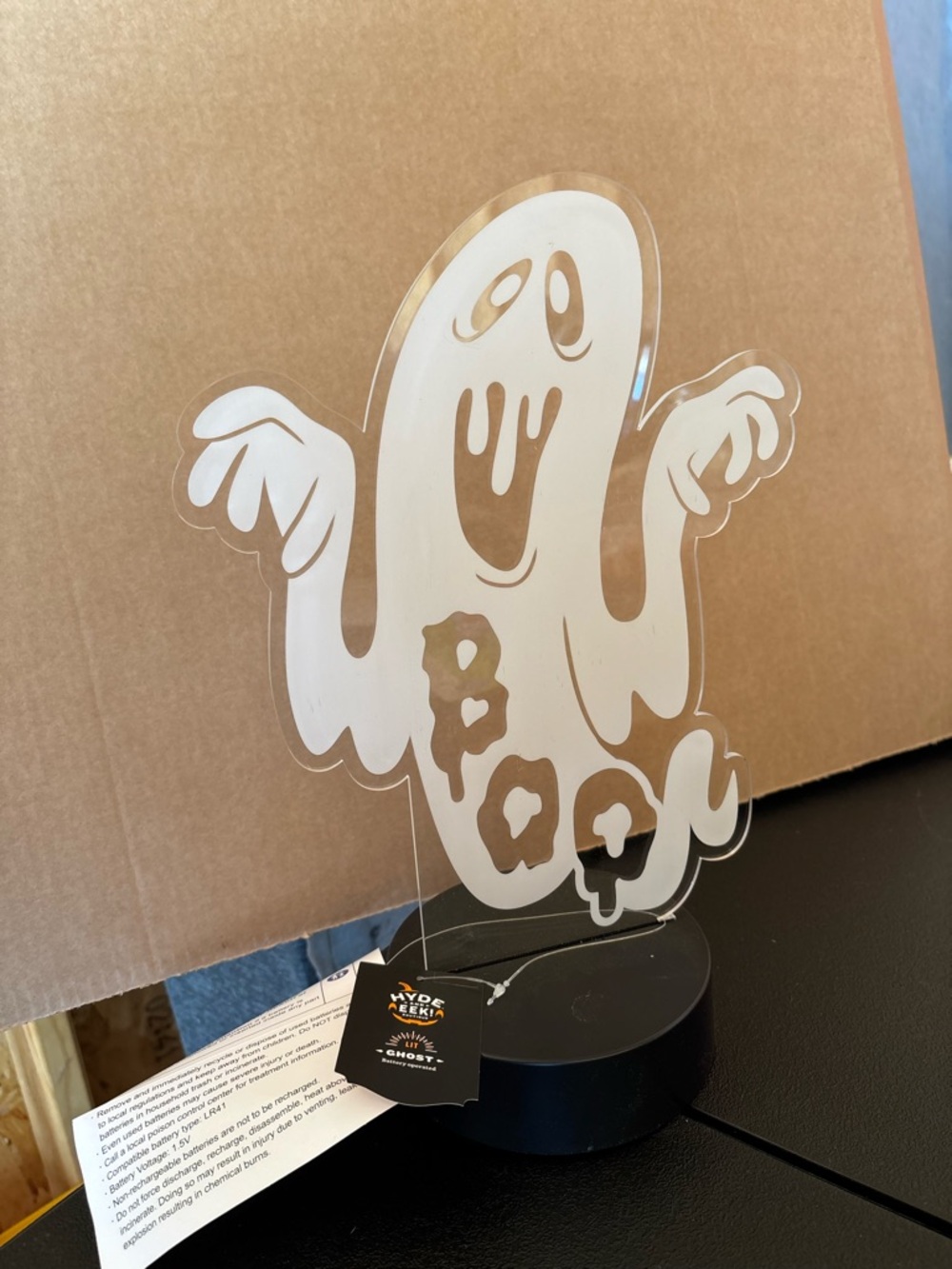 Target White Acrylic 'Boo' Ghost LED Table Accent